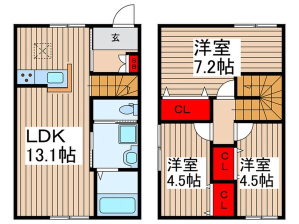 浦和区上木崎戸建の物件間取画像